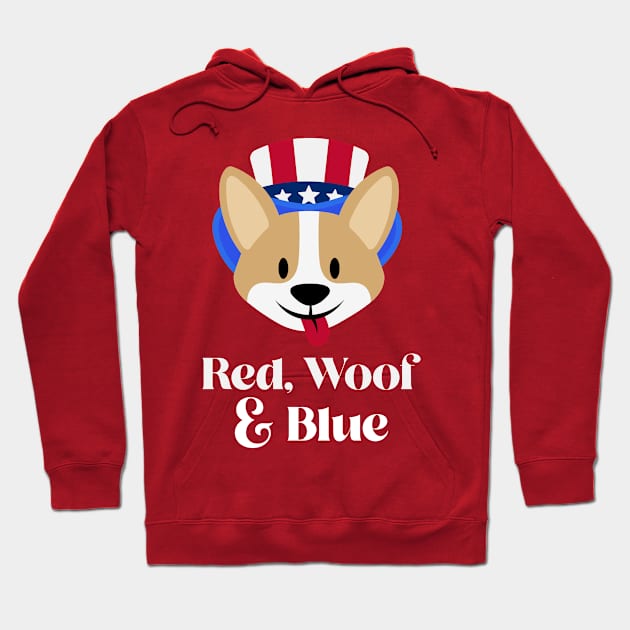 Red, Woof, and Blue funny 4th of July Dog, Pet Hoodie by ThreadSupreme